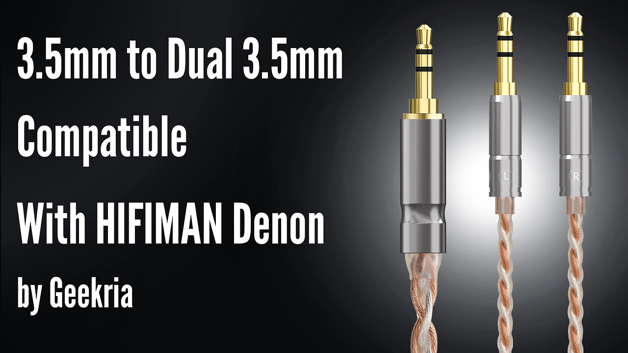 3.5mm to Dual 3.5mm Compatible With HIFIMAN Denon by Geekria