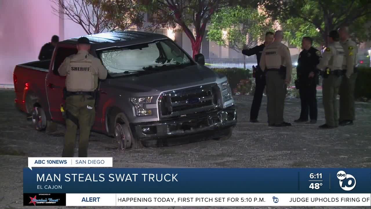 Wild chase involving SWAT truck carjacked in El Cajon ends in Chula Vista