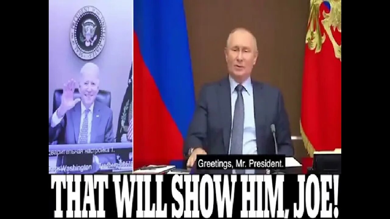 Wow! Biden messes up in call with Putin, President of Russia. Mic not on, awkward waving... CRINGE