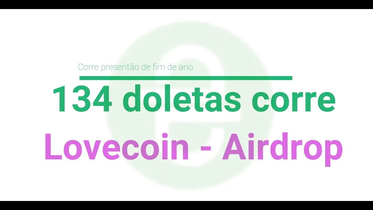 Finalizado - Airdrop - Lovecoin - 134$ pra tu