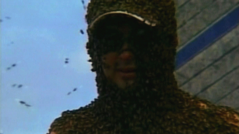 Guy Covered in 500,000 Bees