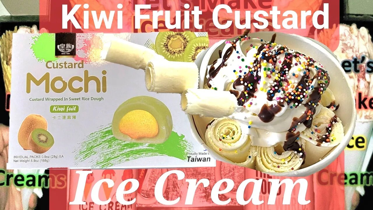 Kiwi Fruit Custard Wrapped In Sweet Rice Dough Ice Cream