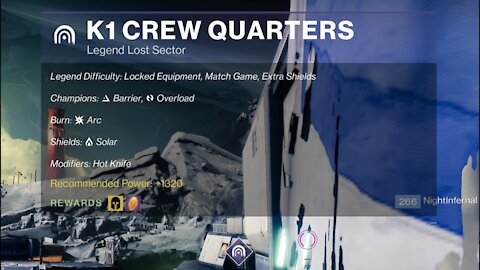 Destiny 2 Legend Lost Sector: The Moon - K1 Crew Quarters 11-26-21