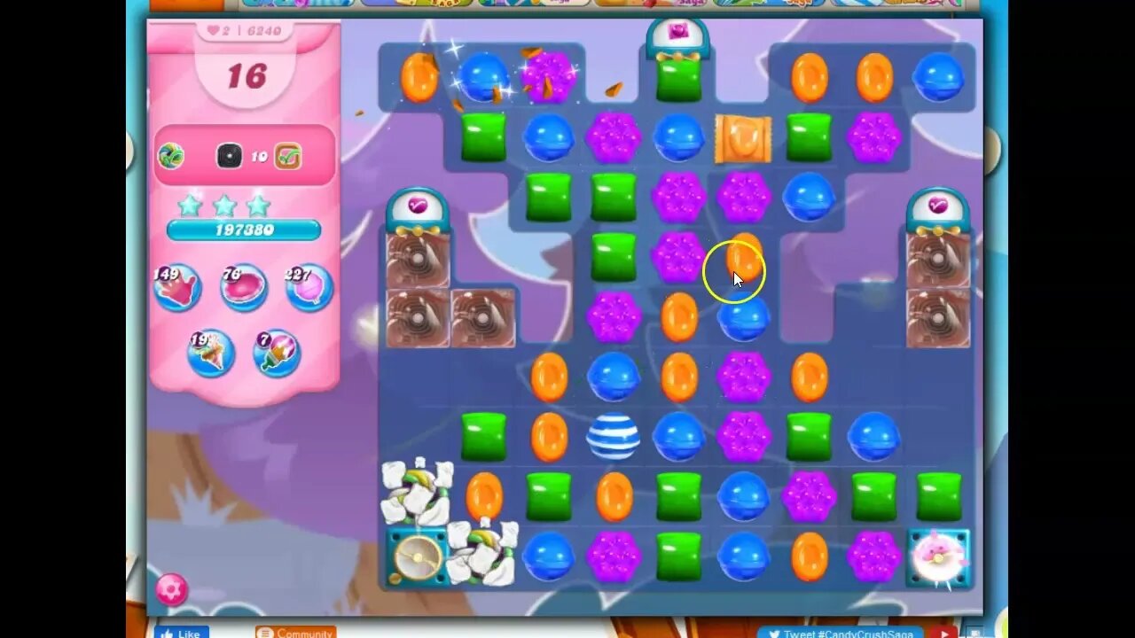 Candy Crush Level 6240 Talkthrough, 28 Moves 0 Boosters