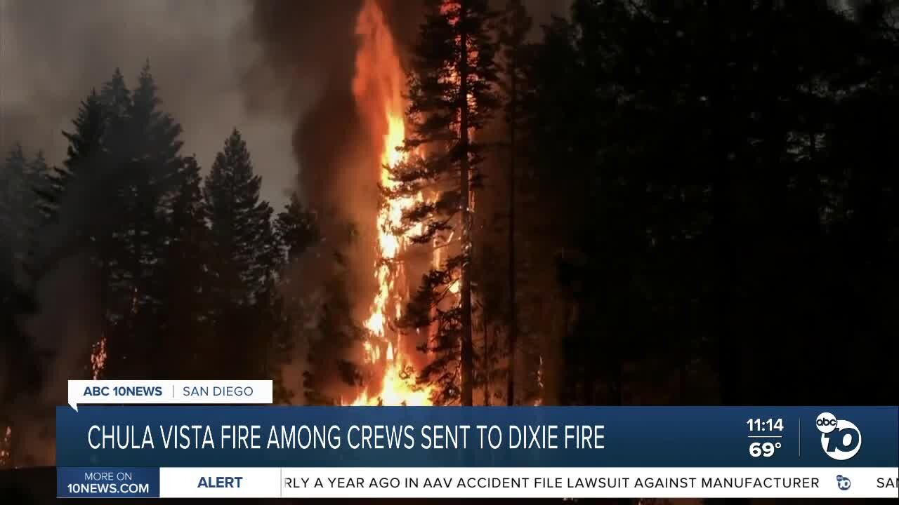 Chula Vista firefighters among crews sent to Dixie Fire