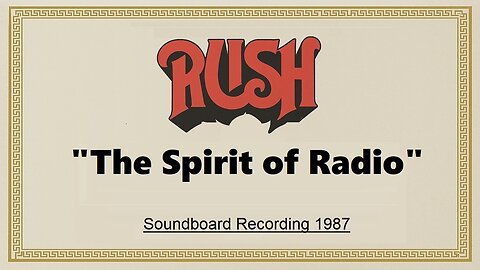 Rush - The Spirit of Radio (Live in Mansfield, Massachusetts 1997)