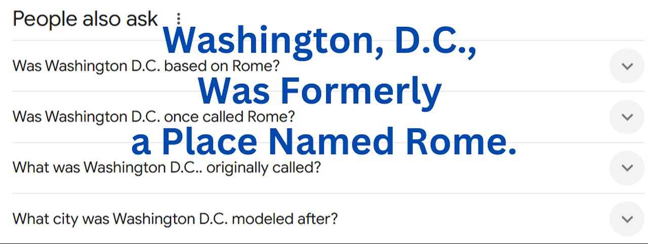 Washington, D.C., Was Formerly a Place Named Rome