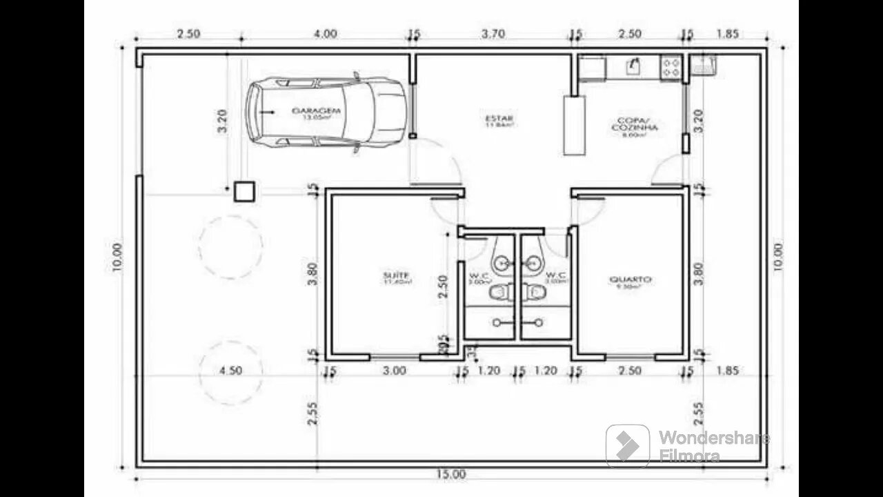 planta baixa de casa pra tereno10x15