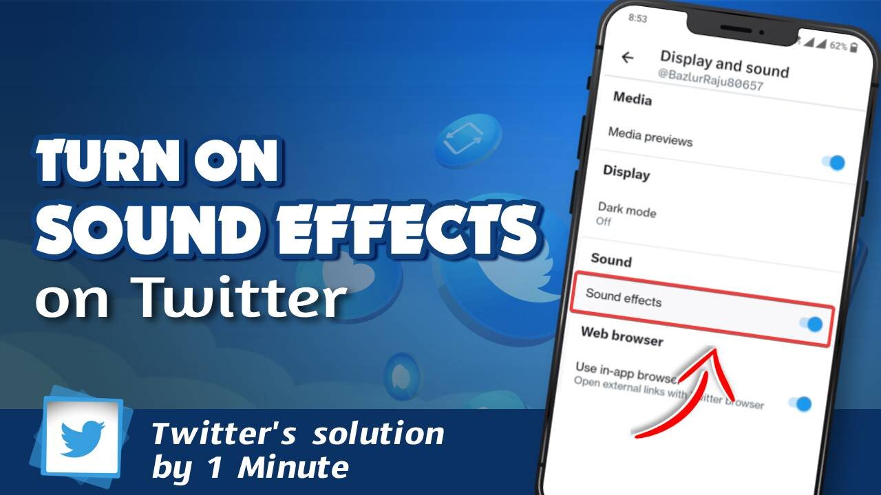 How to turn on sounds effects on Twitter