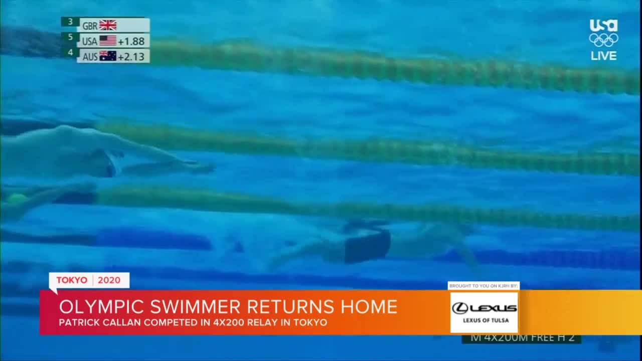 Olympic Swimmer Returns Home