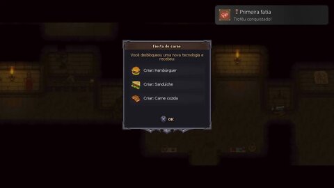 Fez a primeira fatia de carne. O cheiro é meio estranho, mas parece carne comum… Graveyard Keeper