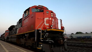 CN 8892 CN 5724 & CN 5745 Engine Manifest Train Westbound In Ontario TRACK SIDE