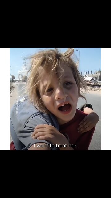 Palestinian Girl Staggers As She Carries Her Injured Sister To “Safety “