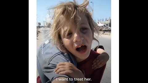 Palestinian Girl Staggers As She Carries Her Injured Sister To “Safety “