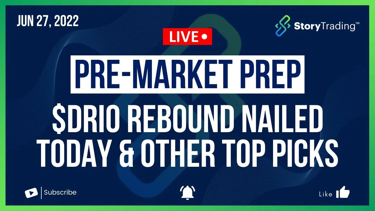 PreMarket Prep 6/27/22: $DRIO Rebound Nailed Today & Other Top Picks