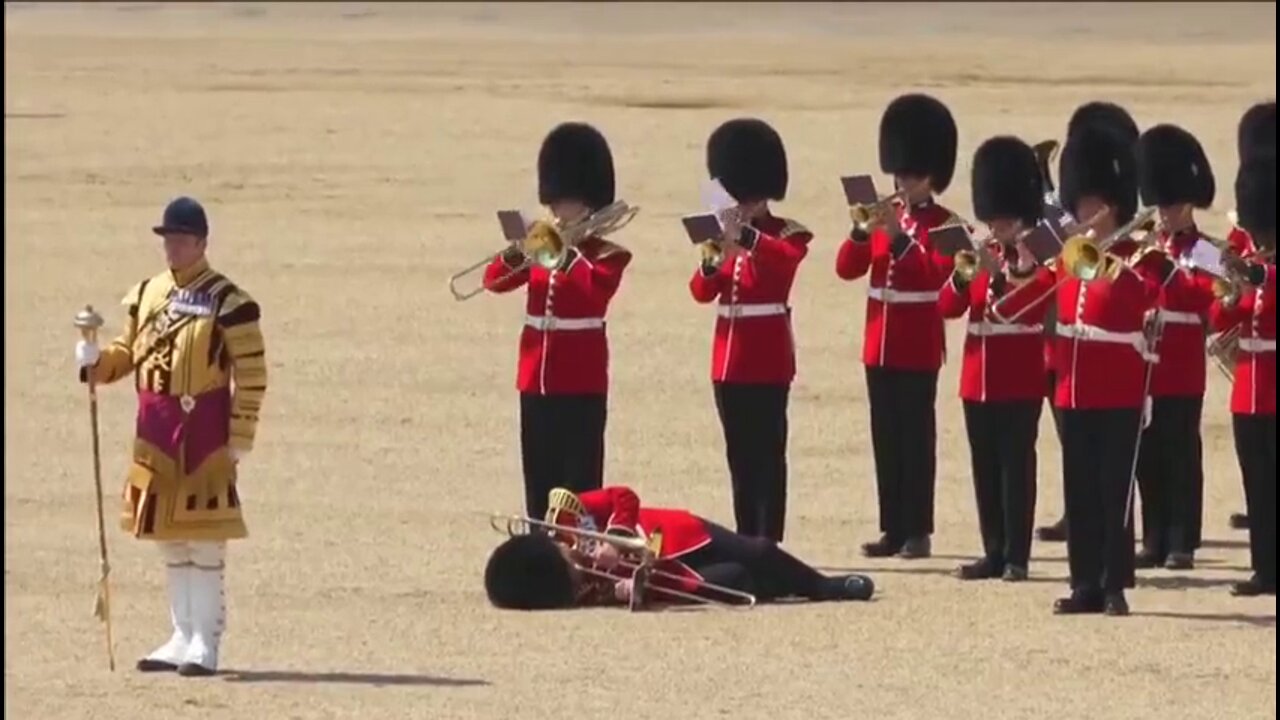 London: "Suddenly" Three Soldiers Fainted During Rehearsal for "Trooping the Colour"