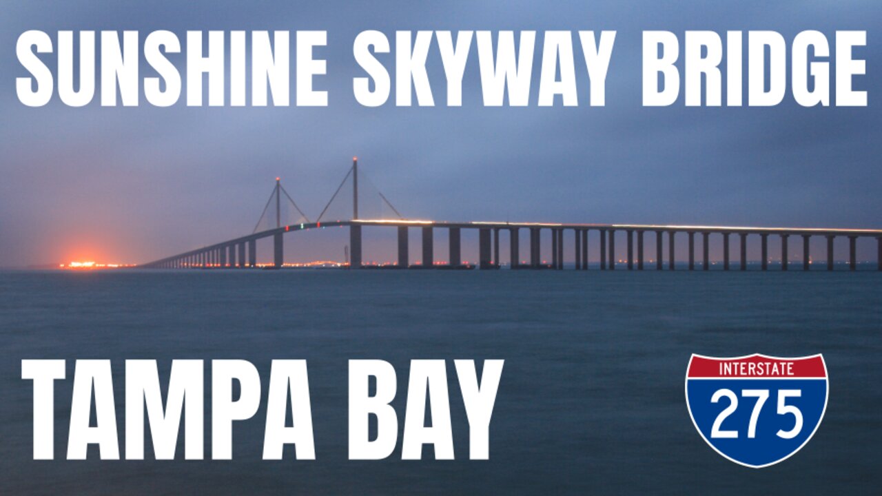 Tallest Bridge in Florida - The Sunshine Skyway Bridge - Tampa Bay - 4K - Drive - 275 North