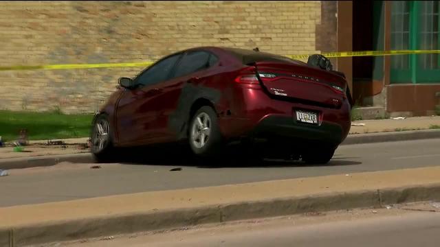 Car strikes pedestrians on sidewalk