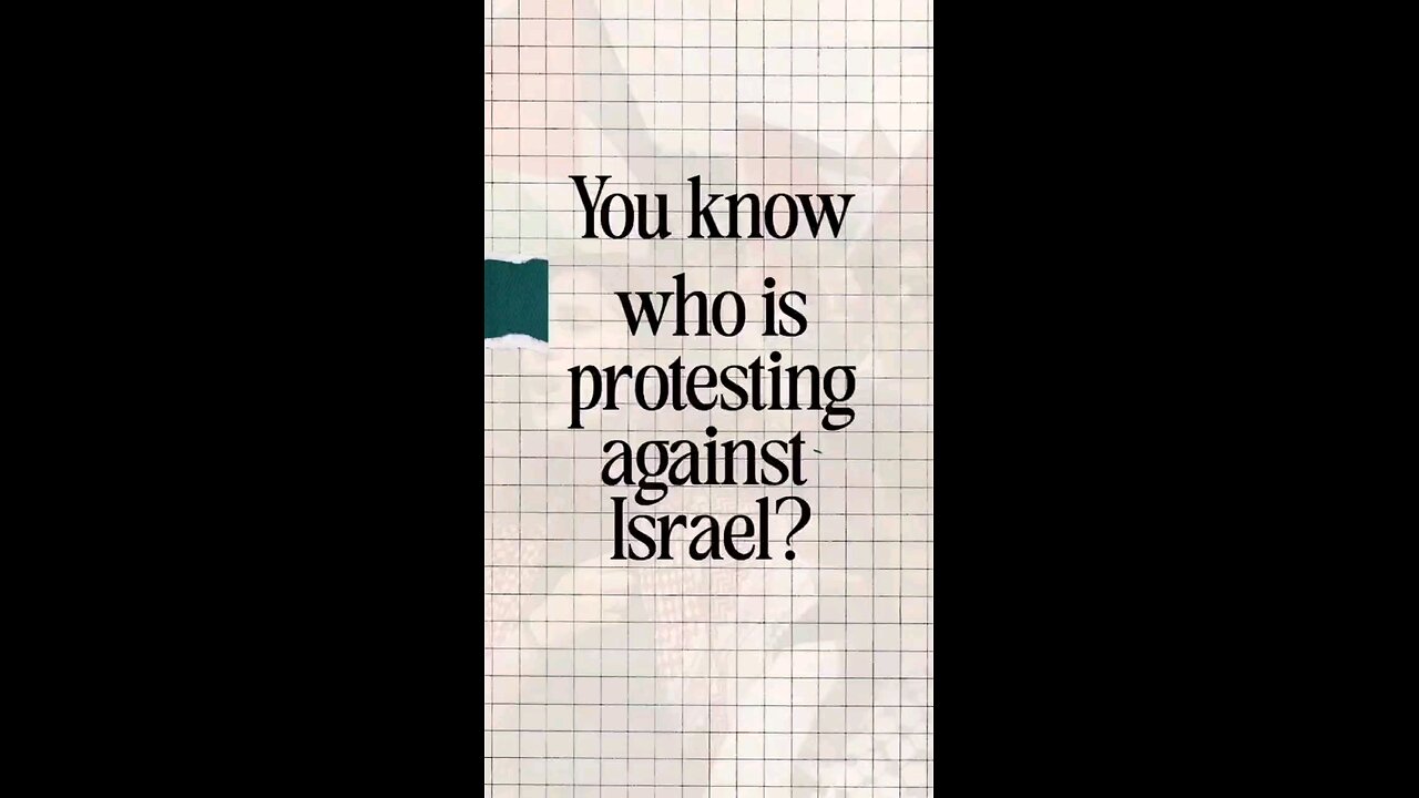 Do you know who is NOT protesting against Israel?