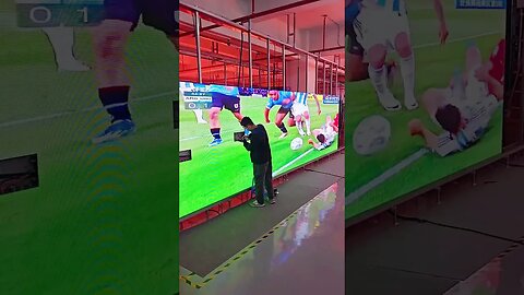 Messi hit the goal from a tricky angle but missed!#messi #eagerled #leddisplay #shorts #ledmodule