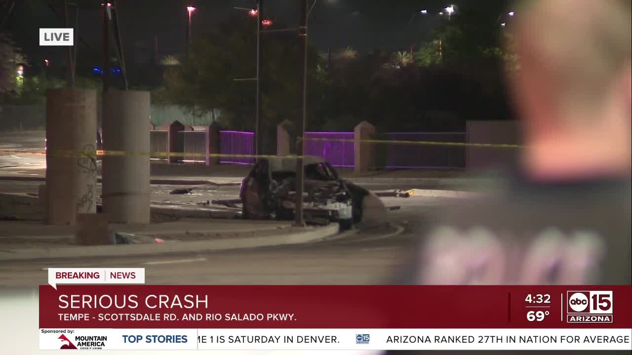 Serious crash under investigation near Scottsdale Road and Rio Salado Parkway