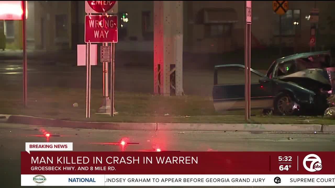 Man killed following crash in Warren