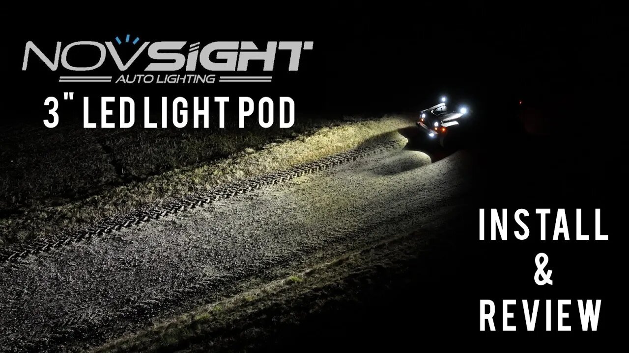 Novsight 3" LED Light Pod Install / Review - Jeep JK Rubicon Recon - Auxiliary Lighting