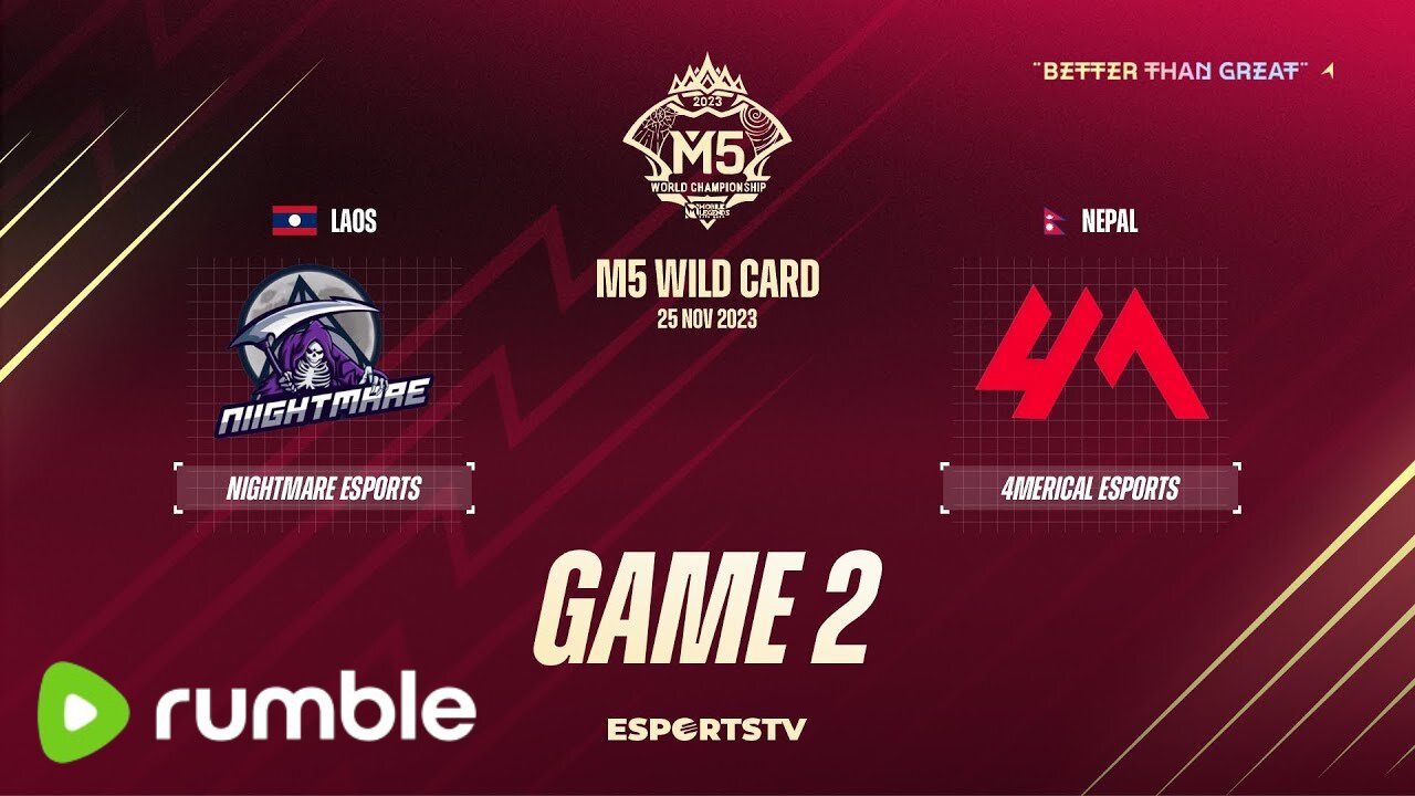 M5 Wild Card Day 3 | NIIGHTMARE ESPORTS VS 4MERICAL ESPORTS |GAME 2| Mobile Legend Championship 2023