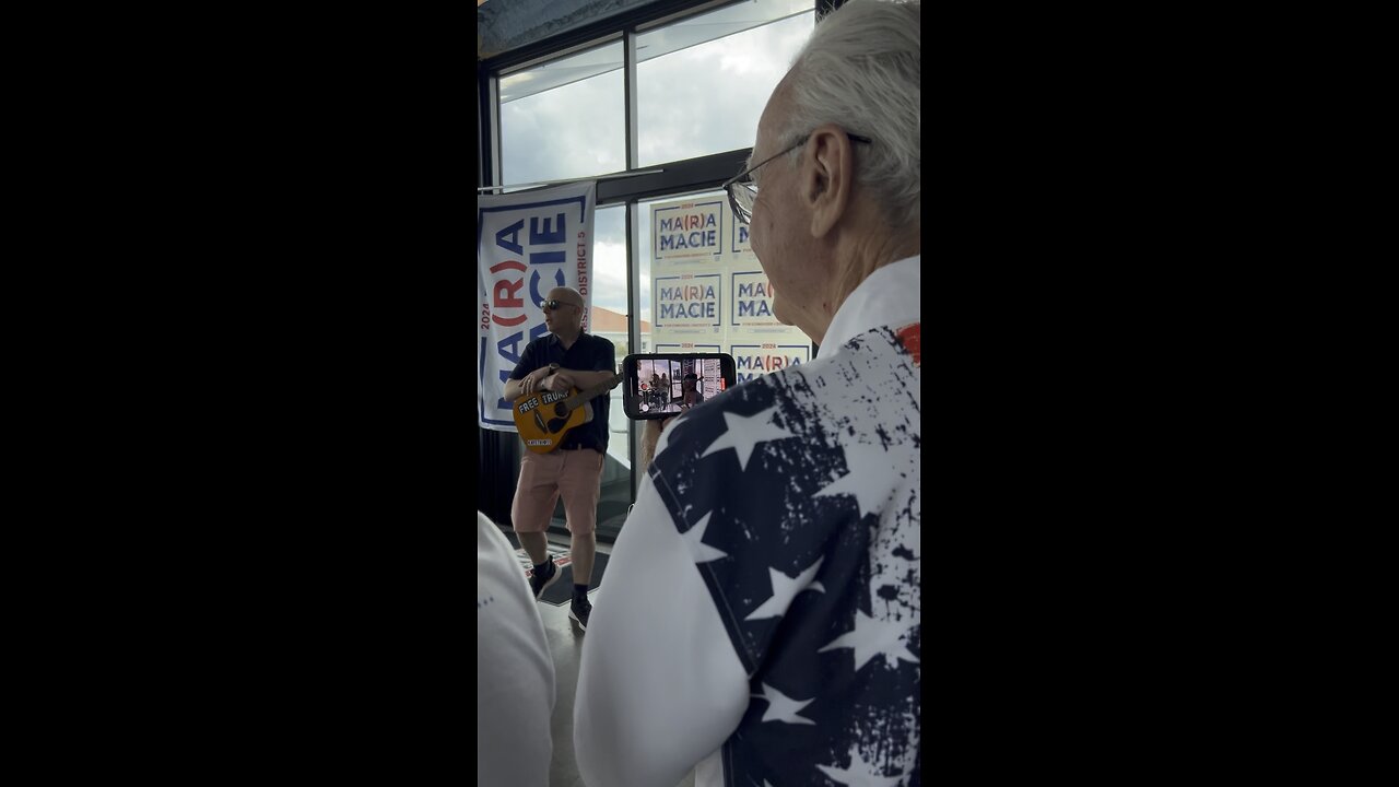 Mark Kay sings a song for RINO Congressman John Rutherford at challenger Mara Macie event