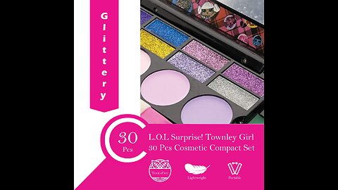 L.O.L Surprise! Townley Girl 30 Pcs Cosmetic Compact Set Includes Mirror, 14 Lip glosses, 8 Eye...