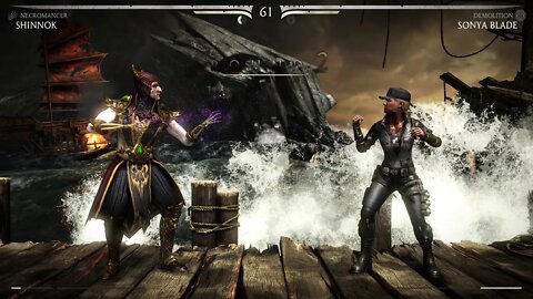 Mortal Kombat X: Shinnok (Necromancer) vs Sonya Blade (Demolition) - 1440p No Commentary