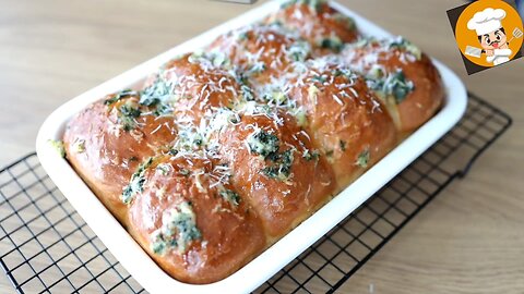 Fluffy Garlic Bread / No Kneading / Very Easy Way