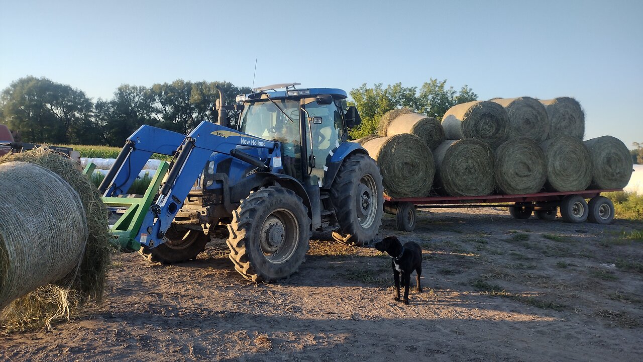 Wrapping hay - 4000 hrs on New Holland TS125A