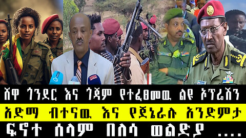ሸዋ ጎንደር እና ጎጃም የተፈፀመዉ ልዩ ኦፕሬሽን/አድማ ብተናዉ እና የጀኔራሉ አንድምታ/ፍኖተ ሰላም በለሳ ወልድያ ….