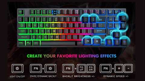 CHONCHOW 87 Keys TKL Gaming Keyboard and Mouse Combo