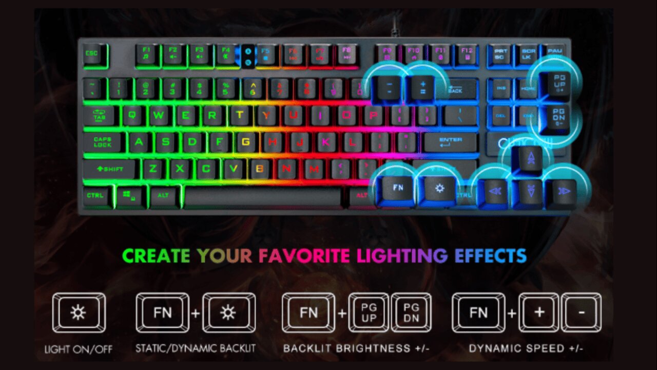 CHONCHOW 87 Keys TKL Gaming Keyboard and Mouse Combo