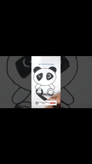 Easy Panda Drawing Tutorial Shorts-3 #shortsvideo #drawingshorts #shorts #shortsyoutube
