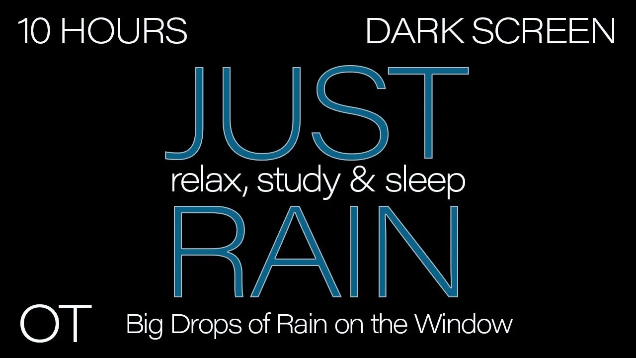 Big Rain Drops On Your Window | Steady Rain Sounds for Sleeping| Relaxing| Studying| BLACK SCREEN