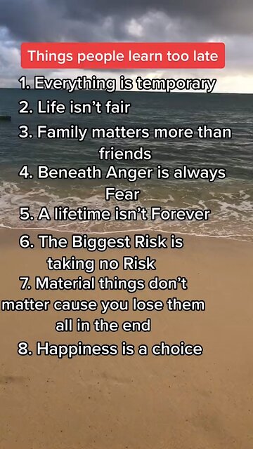 Things People Learn Too Late