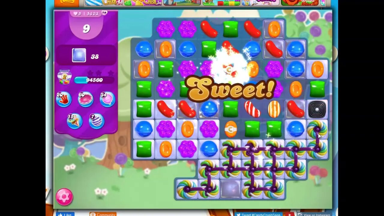 Candy Crush Level 5823 Audio Talkthrough, 22 Moves 0 Booster