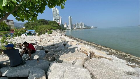 View point wave breaker in Penang island Malaysia