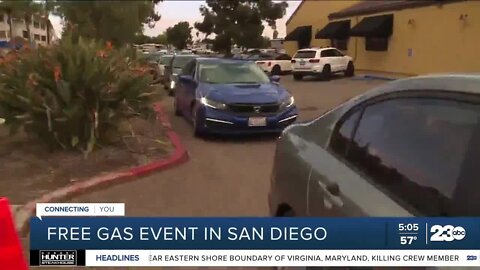 Drivers line up for free gas in San Diego