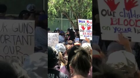 Lina Hidalgo / speaking at Discovery Green / protesting the NRA convention/ GRB Houston texas