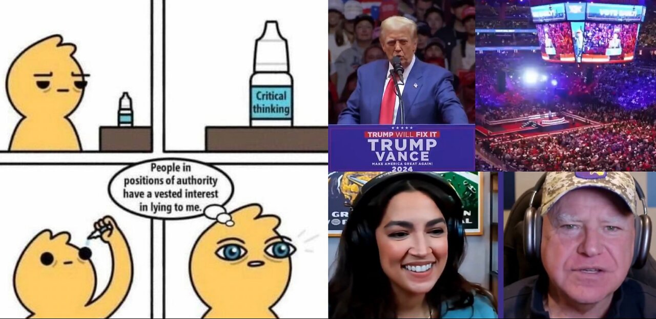 AOC/Walz Twitch, Trump Rally In Madison Square Garden, Crazy Woman At Kamala Rally