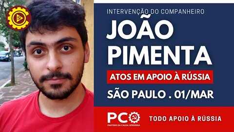 "Abaixo o imperialismo na Ucrânia! Pela derrota da OTAN! Fora Zelensky!" | João Caproni Pimenta