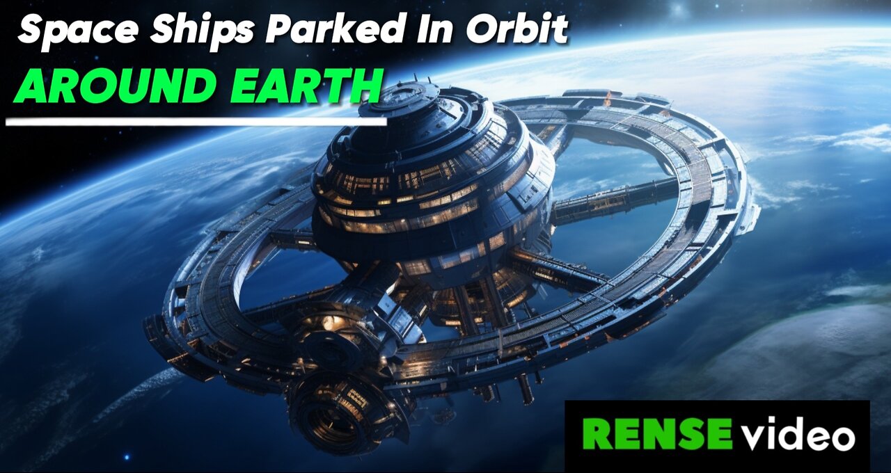 Space ships parked in earth orbit