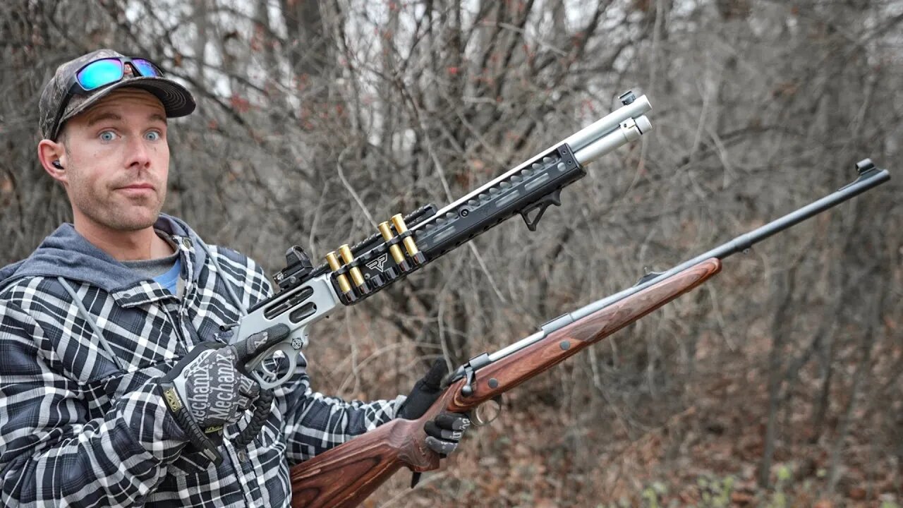 Elephant Rifle vs T-REX Rifle... HUGE Guns For Self Defense?!