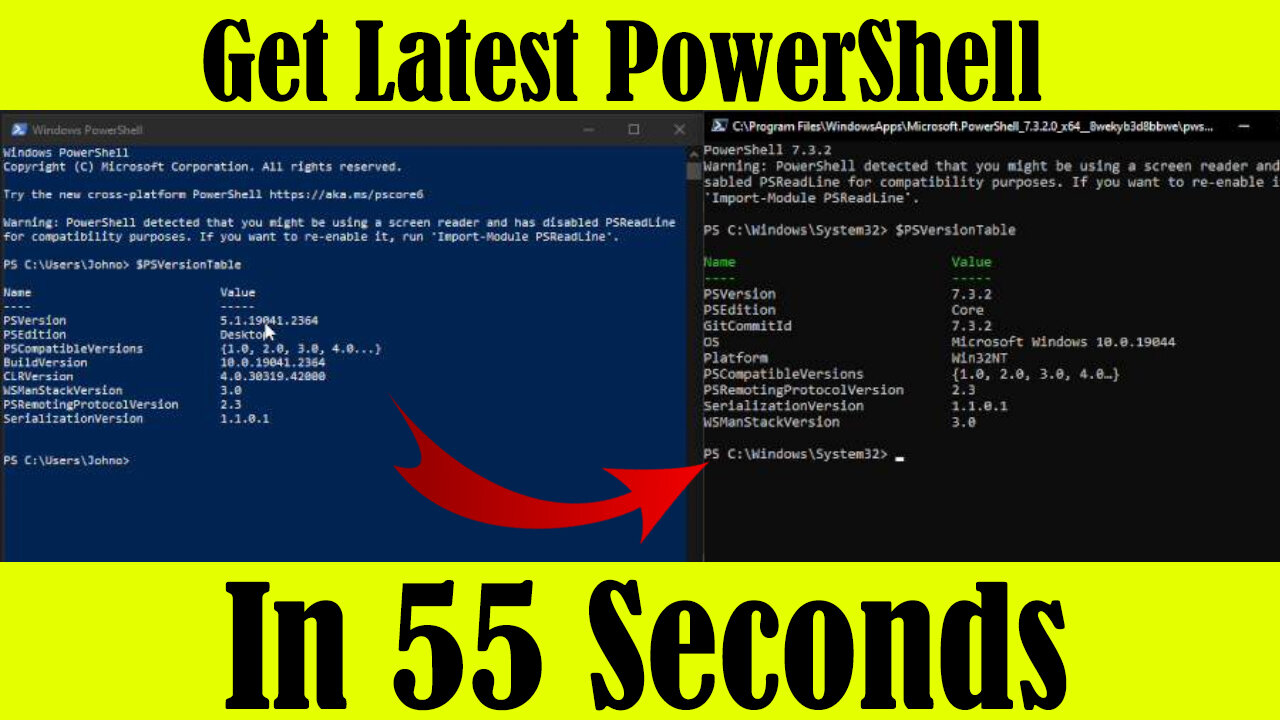 GET Latest PowerShell NOW in 55 Seconds | Tutorial 4You | Latest 2023