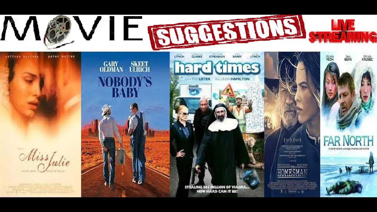 Monday Movie Suggestions ft. Miss Julie, Nobody's Baby, Hard Times, The Homesman, Far North