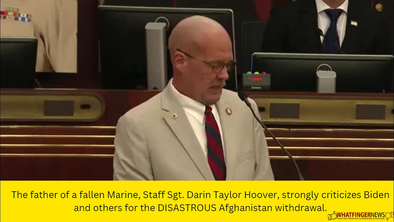 The father of a fallen Marine, Staff Sgt. Darin Taylor Hoover, strongly criticizes Biden and others